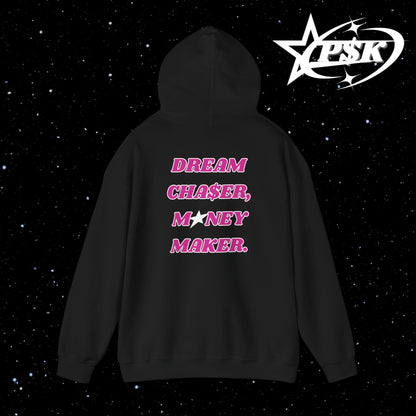 classic hoodie (pink text) (d2)